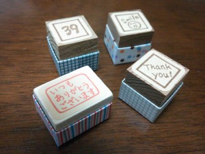 消しゴムはんこ　３９・smile・いつもありがとうございます・Thank you!